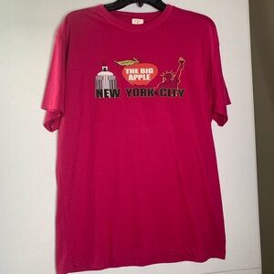 BD Tees New York City Graphic T-Shirt. Adult. Large. Pink. Cotton